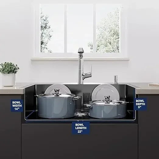 Premium Handmade (24 x 18 x 10) Inch  Single Bowl with Tap Hole Black Stainless Steel Kitchen Sink