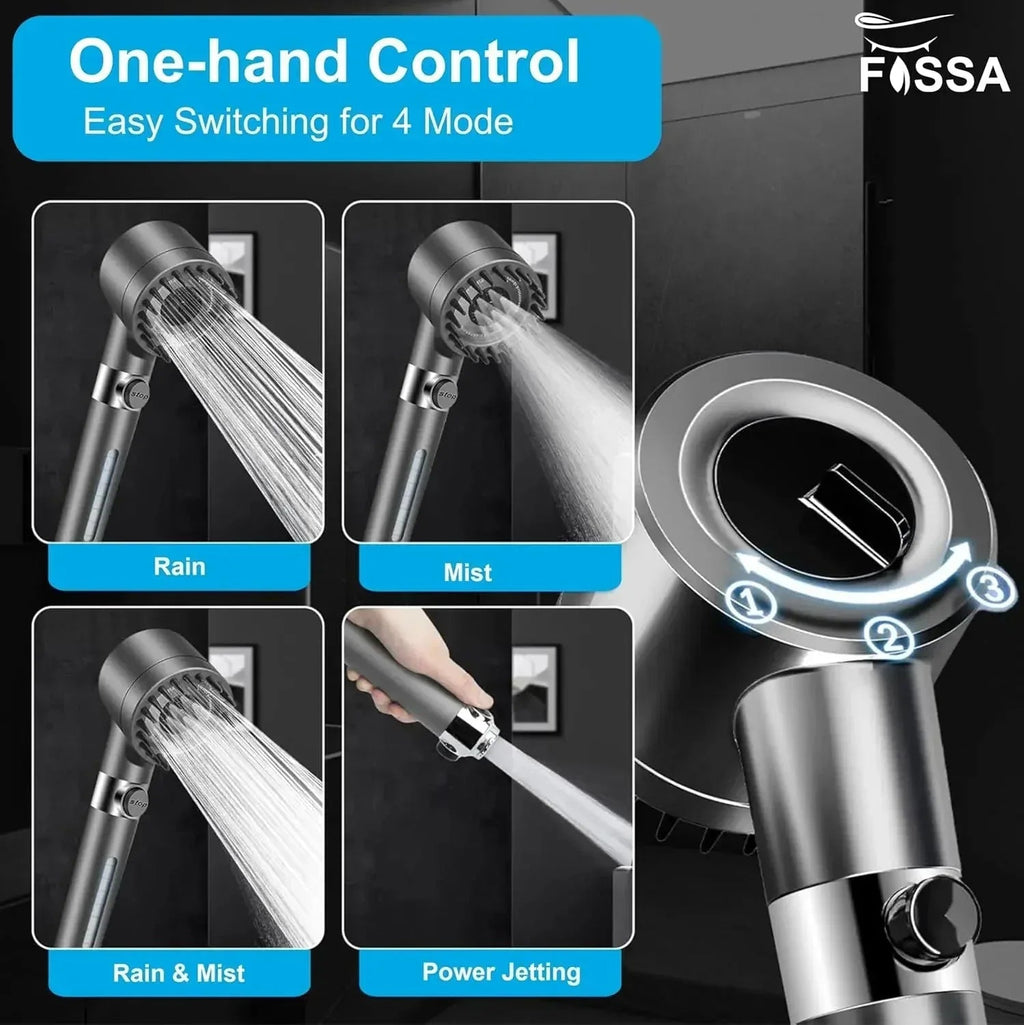 Snow 3 Modes ABS Black Finish Hand Shower Only